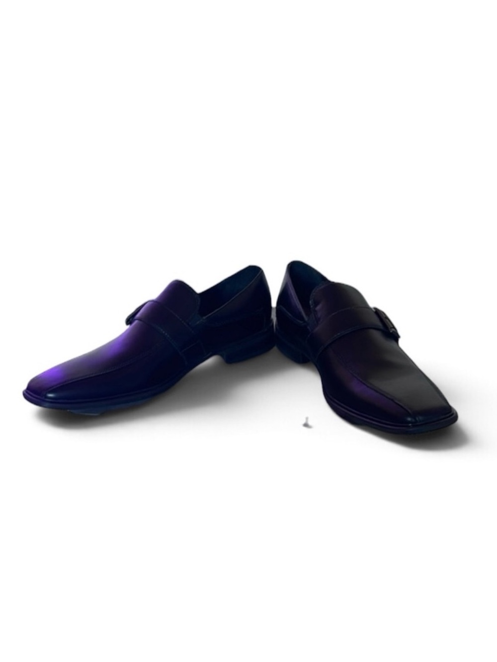 Men's Purple Leather Slip-On Dress Shoes